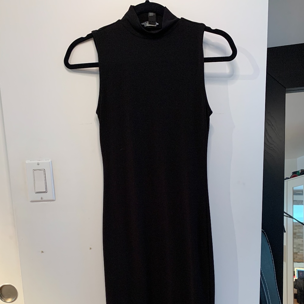 Black Mid- Calf  Spandex Dress